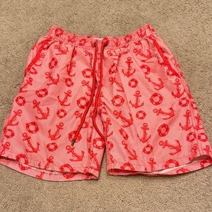 Mr. Swim Men's Red Anchor Swim Shorts